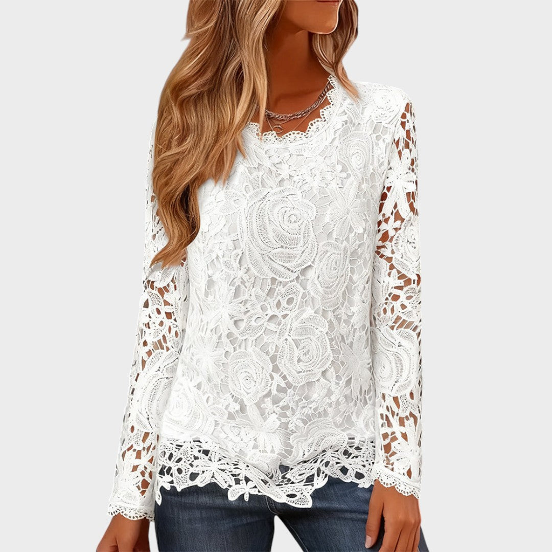 Emma | Blusa de Encaje de Manga Larga