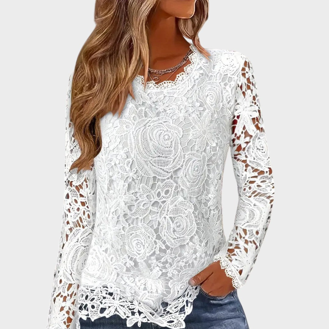 Emma | Blusa de Encaje de Manga Larga