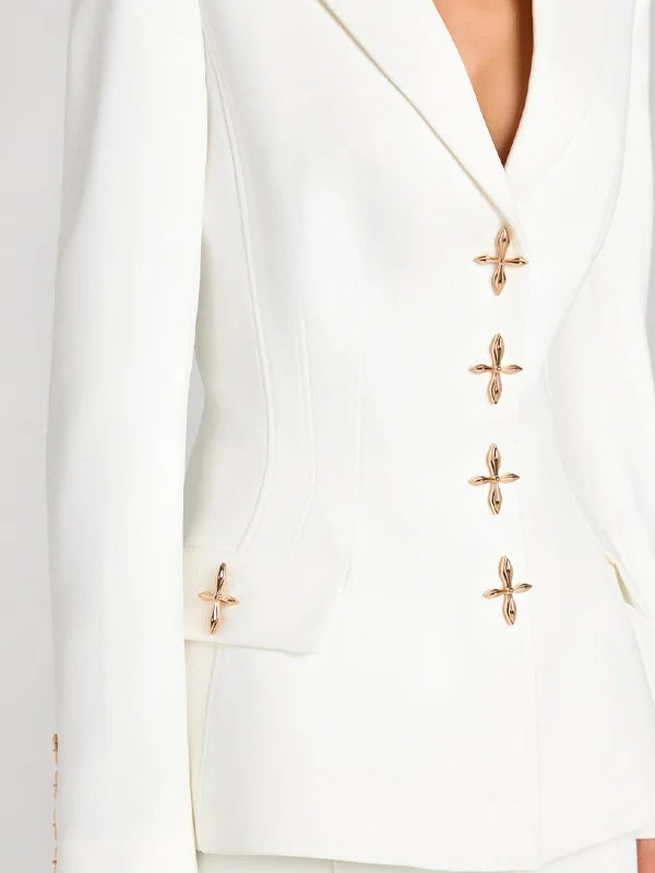 Sofía | Blazer blanco de un solo botón