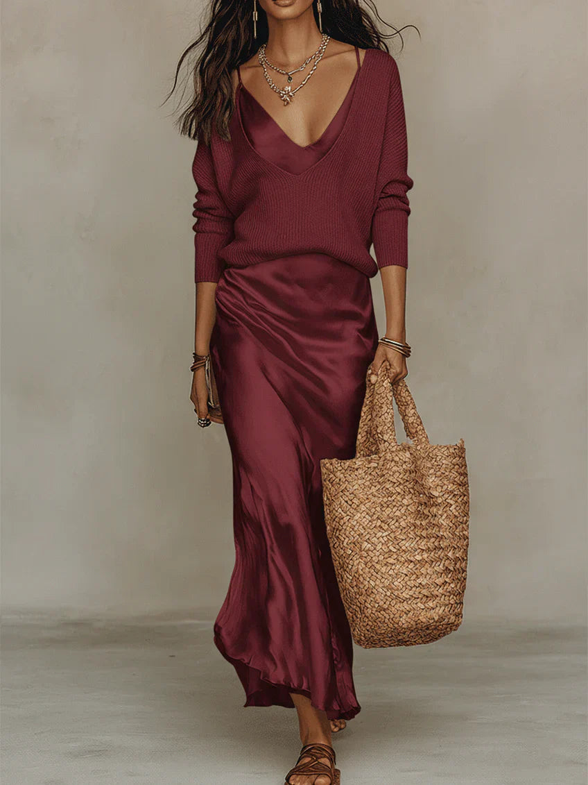 Elena | Vestido midi de satén