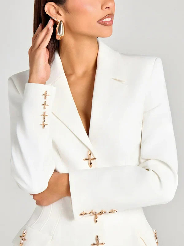 Sofía | Blazer blanco de un solo botón