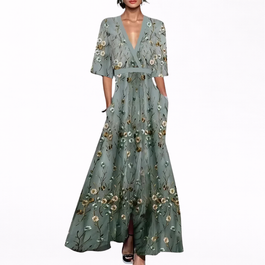 Alba | Vestido largo elegante con flores