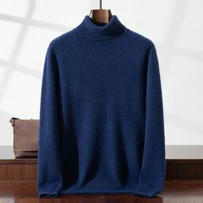Elegante jersey de cuello alto de cachemira