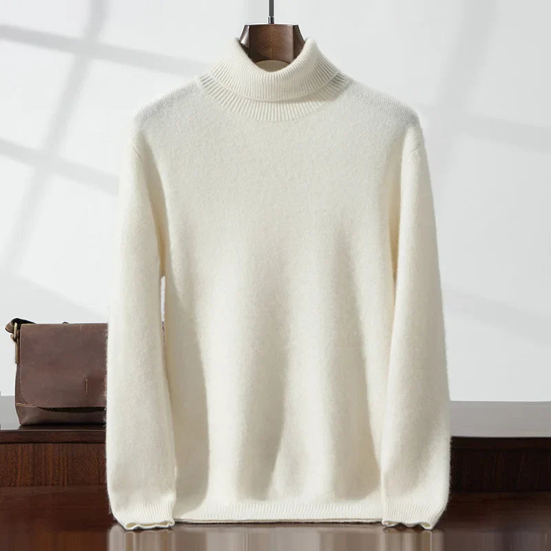 Elegante jersey de cuello alto de cachemira