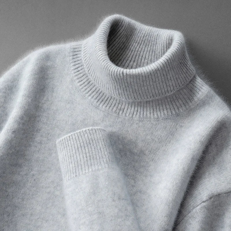 Elegante jersey de cuello alto de cachemira
