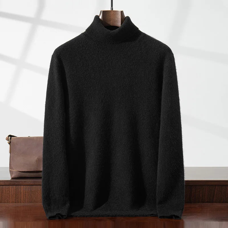 Elegante jersey de cuello alto de cachemira