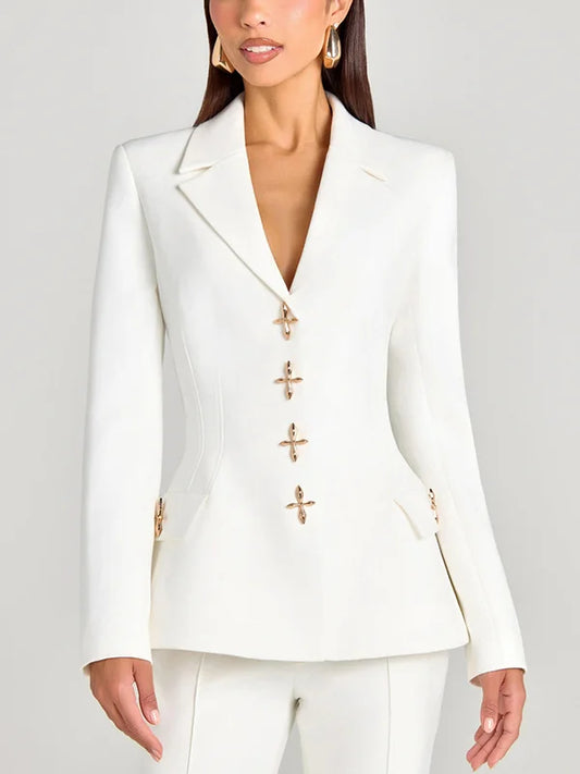 Sofía | Blazer blanco de un solo botón