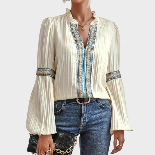 Isabella | Blusa vintage con cuello en V