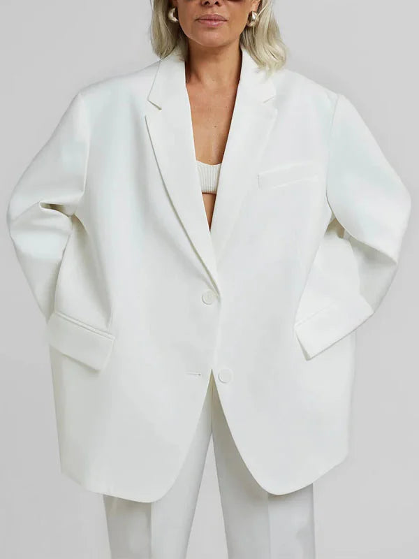 Sofía | Blazer oversize de líneas limpias en blanco