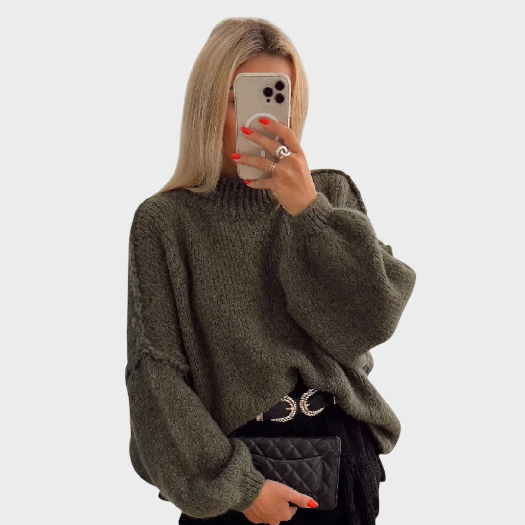 Carly | Suéter de Punto Oversized con Mangas Globo