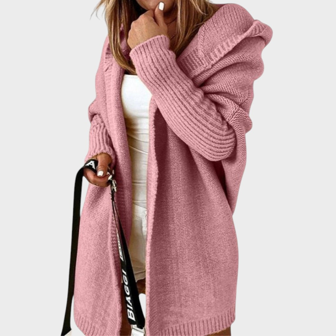 Marcela |  Cárdigan de Punto con Capucha Oversized